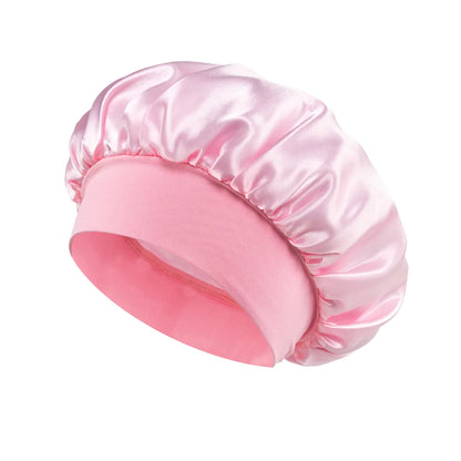 1pcs Soft Silk Satin Lined Bonnet Large Satin Hair Bonnet Household Sleep Shower Cap Hair Wrap Cover for Long Hair Salon Tool