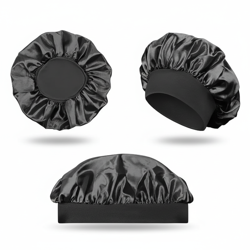 1pcs Soft Silk Satin Lined Bonnet Large Satin Hair Bonnet Household Sleep Shower Cap Hair Wrap Cover for Long Hair Salon Tool